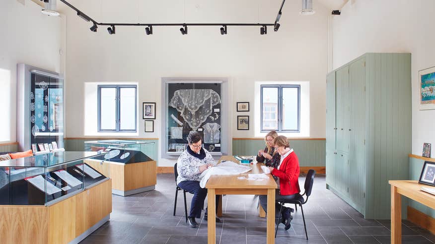 Lacemakers working in the Carrickmacross Lace Gallery, Co Monaghan