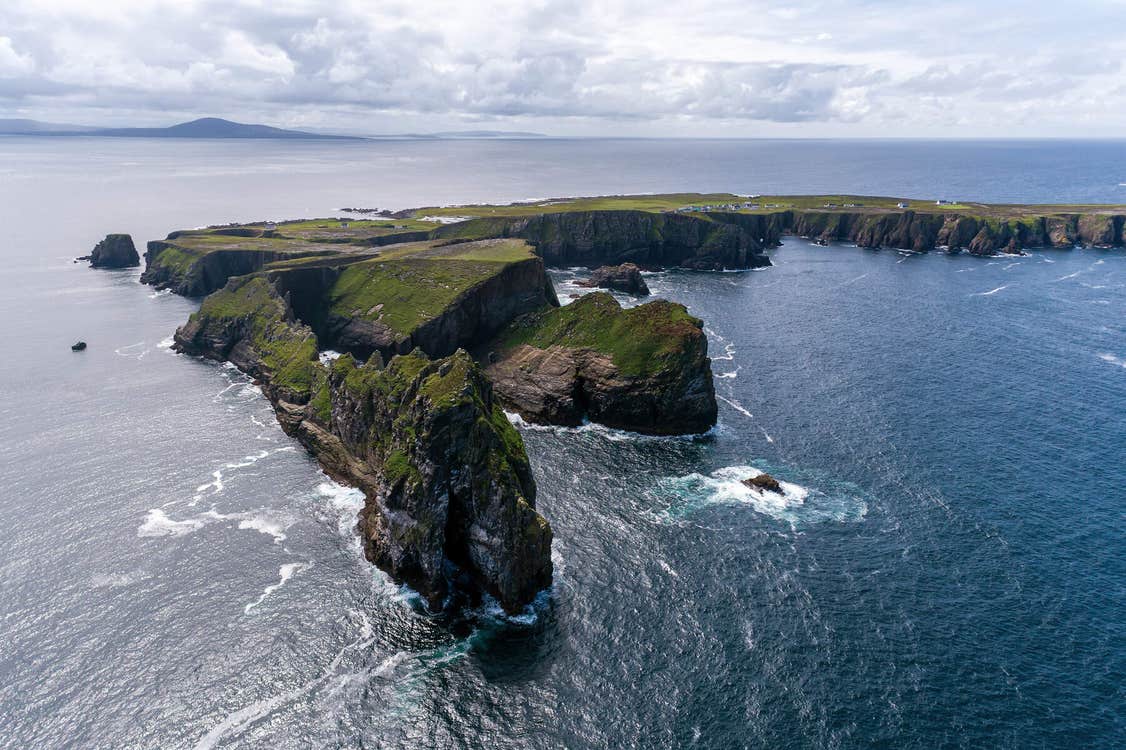 Aerial view of Tory Island in Donegal.