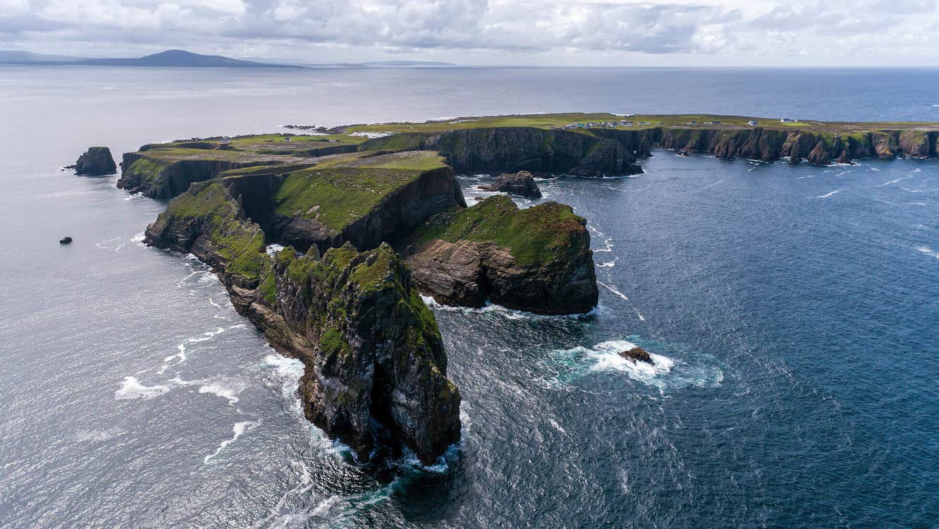Aerial view of Tory Island in Donegal.