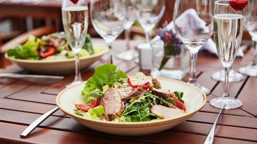 A plate of food on a table in an outdoor setting in Cork City