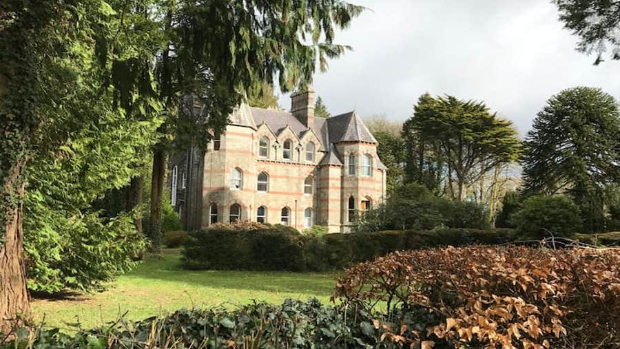 Front view of house and gardens