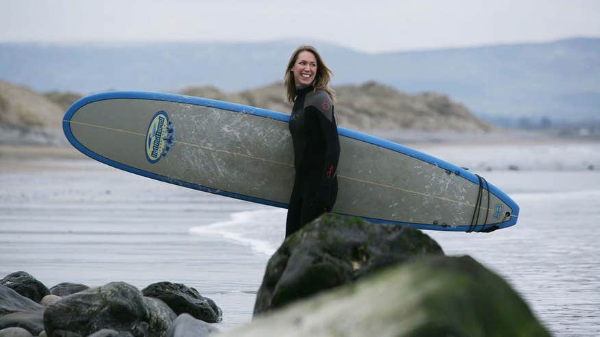 Surfing at Strandhill beach in County Sligo