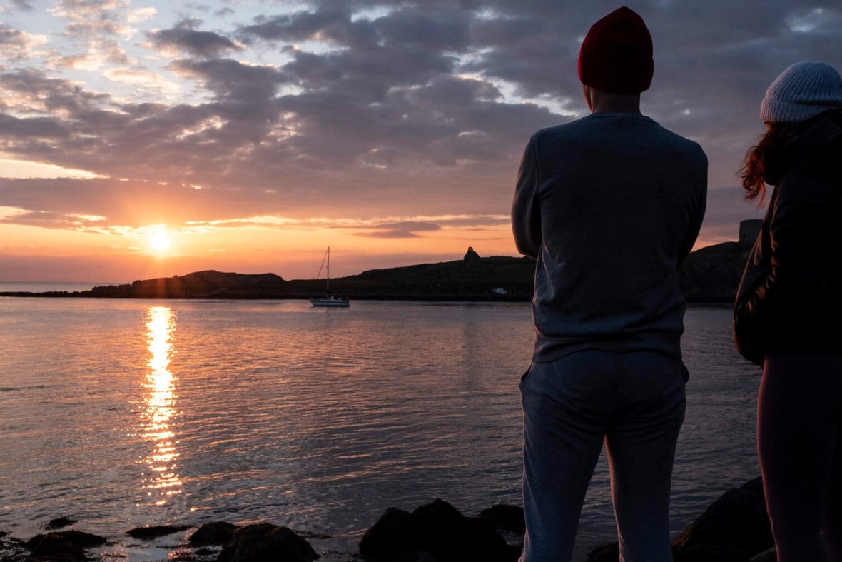 Sunrise over Dalkey Island from Dillons Park, Dublin