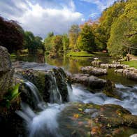 Water flowing over rocks in Kildare at the National Stud.