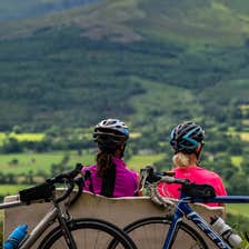 Cyclists in the Glen of Aherlow in Co Tipperary