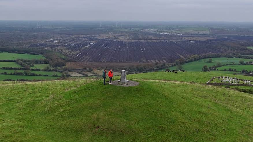 Aerial view of Croghan Hill in Co Offaly