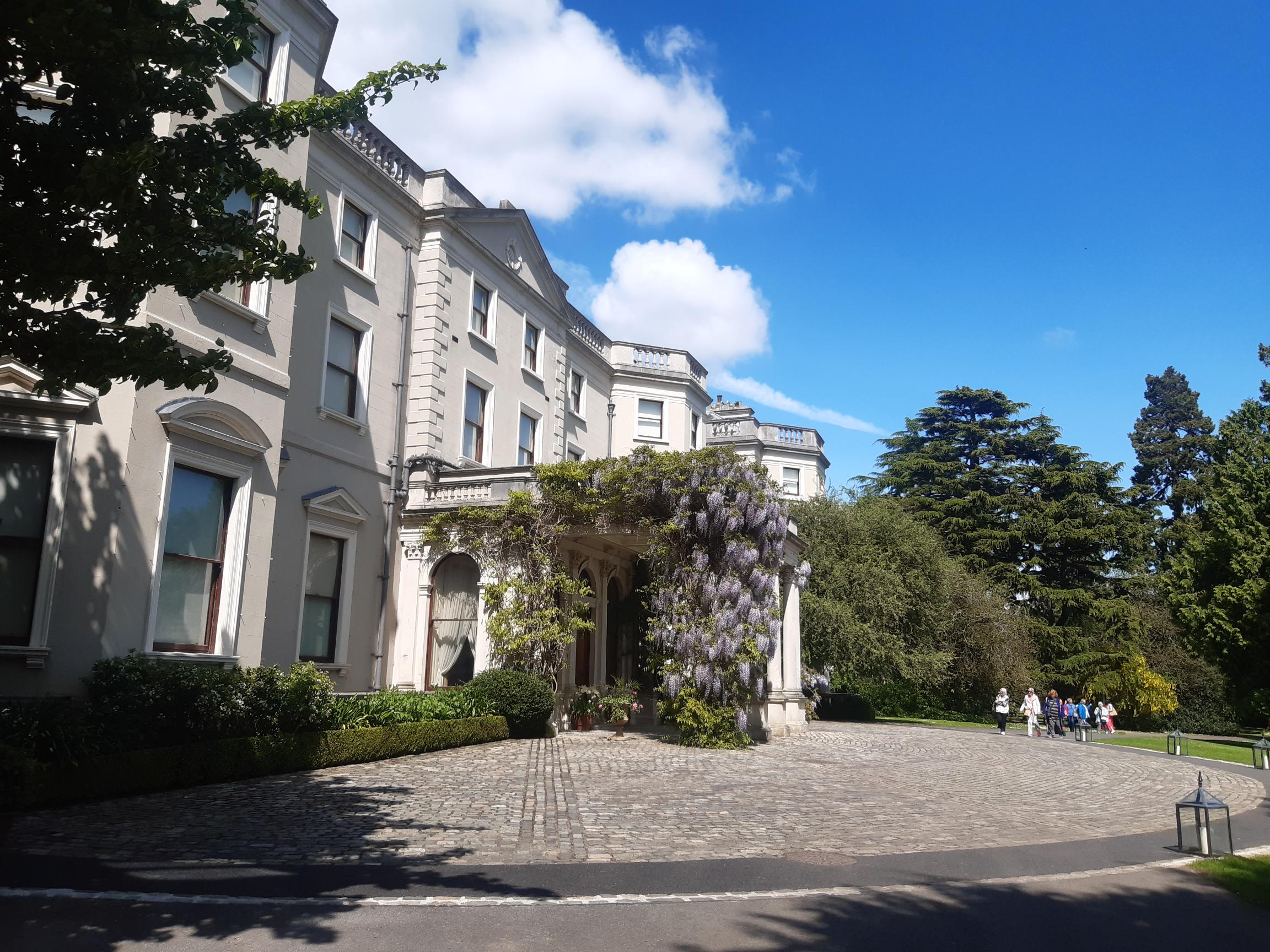 Entrance to Farmleigh House featuring Porte Cochere with Wisteria