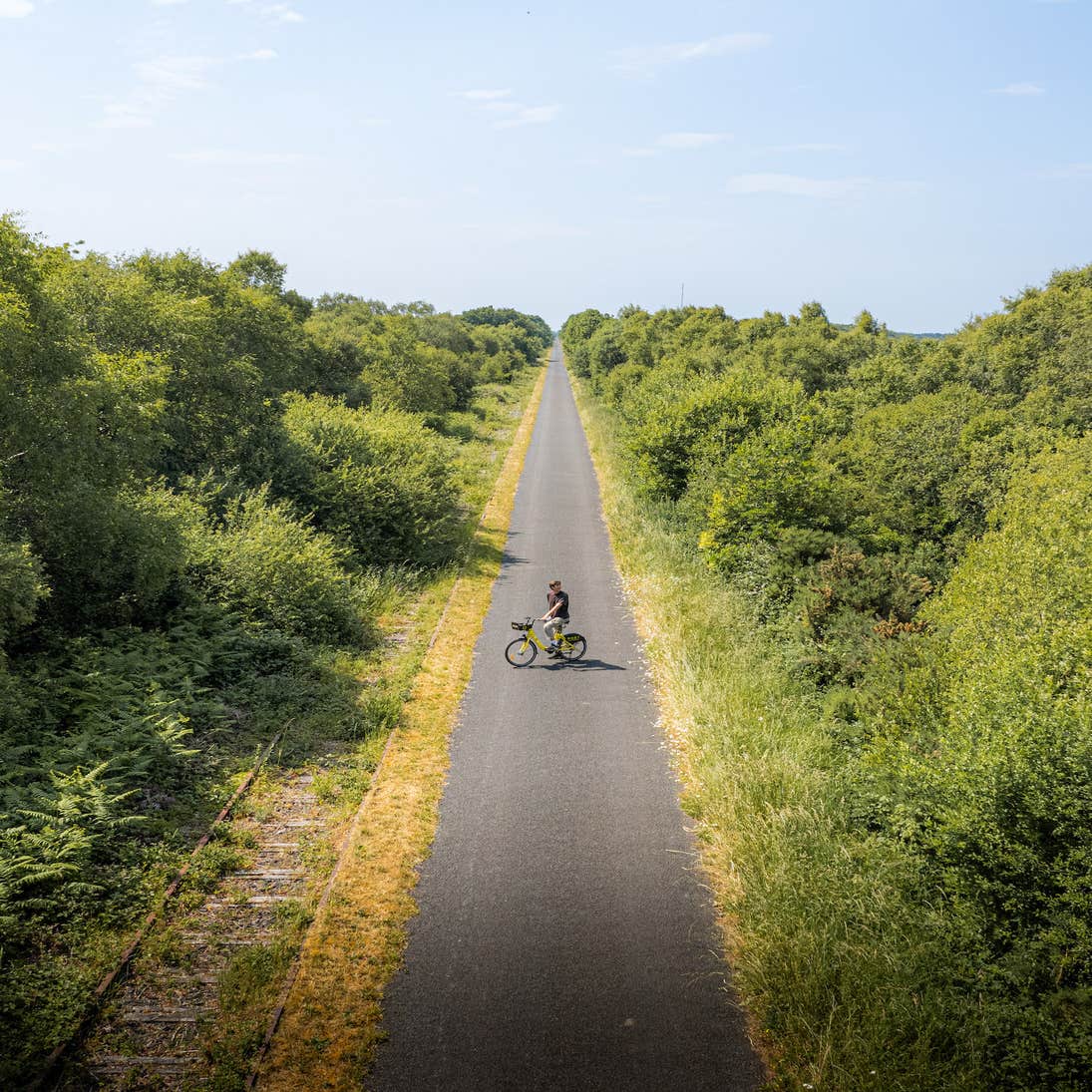 A person on a bike on the Old Trail Greenway in Westmeath.