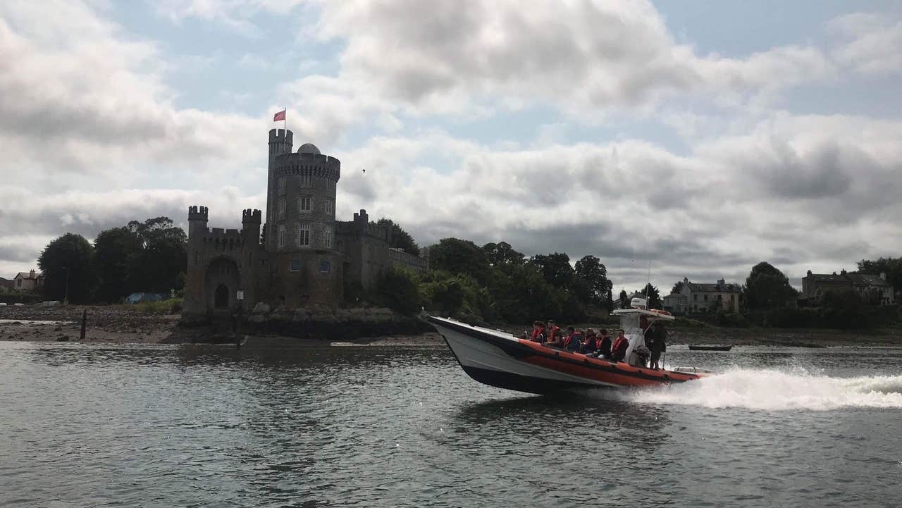 Passenger rib tour passing Blackrock Castle with Funkytown Adventure Centre