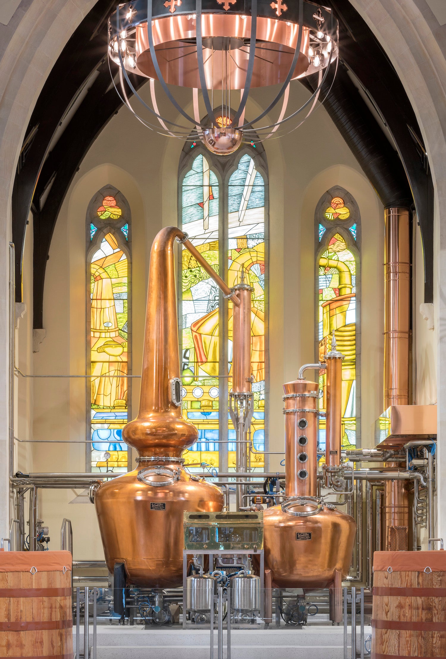 Distilling drums in Pearse Lyons Whiskey Distillery in Dublin