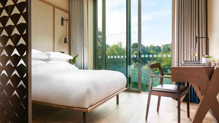 Bedroom with white linen