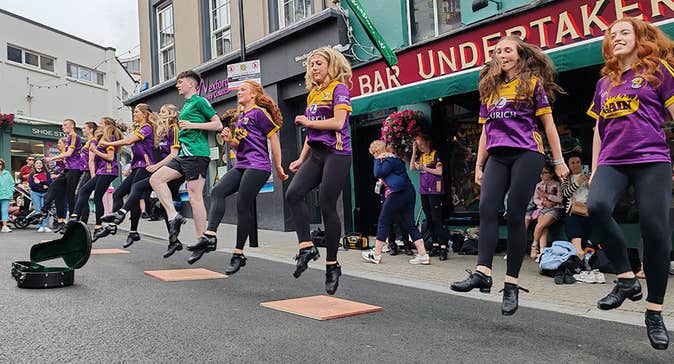 Dancing at the Fleadh 2024. Shot taken at the Bullring in Wexford.