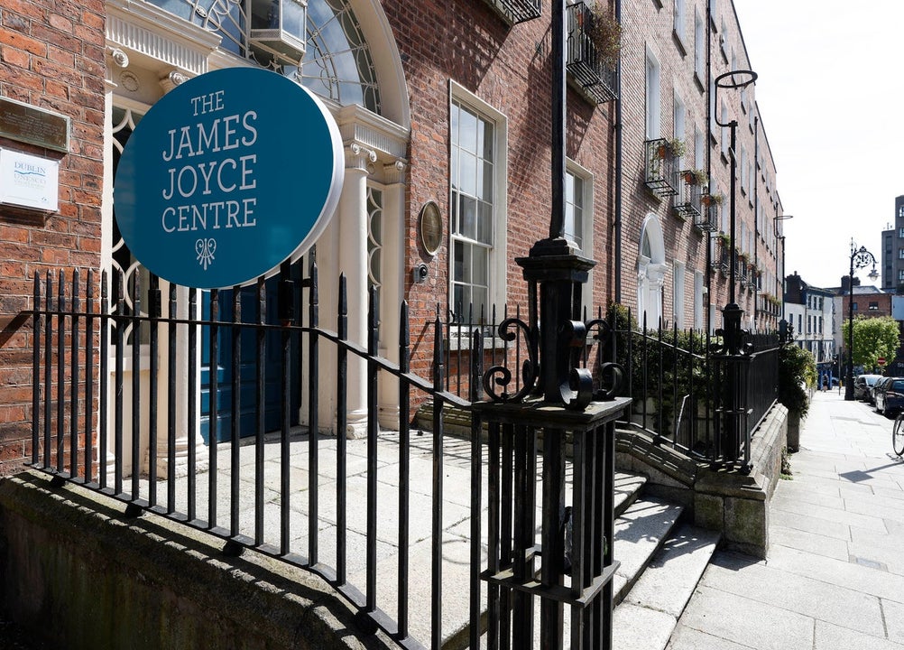 A view of the front exterior and door entrance to The James Joyce Centre