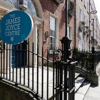 A view of the front exterior and door entrance to The James Joyce Centre