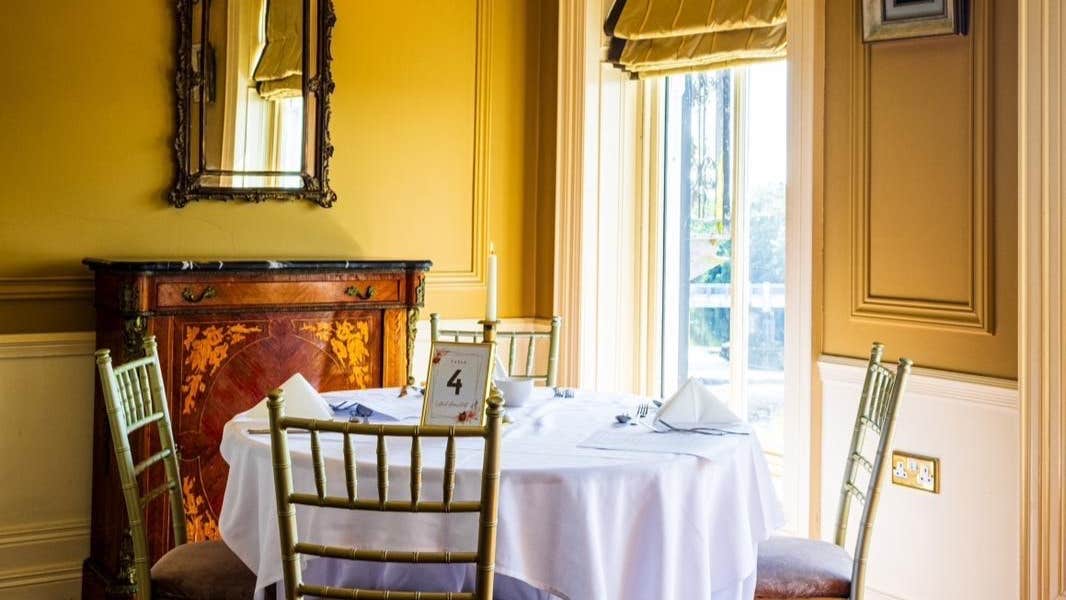 A view of table four at Georgian Restaurant at The Listowel Arms Hotel