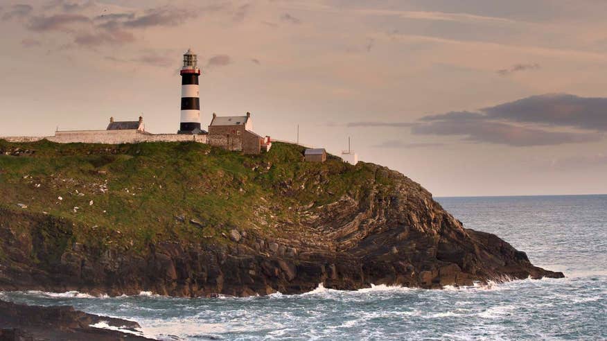 Crashing waves against the headland at Old Head of Kinsale, County Cork