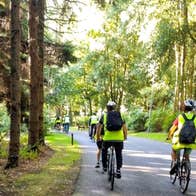 A group on a cycle tour on the greenway