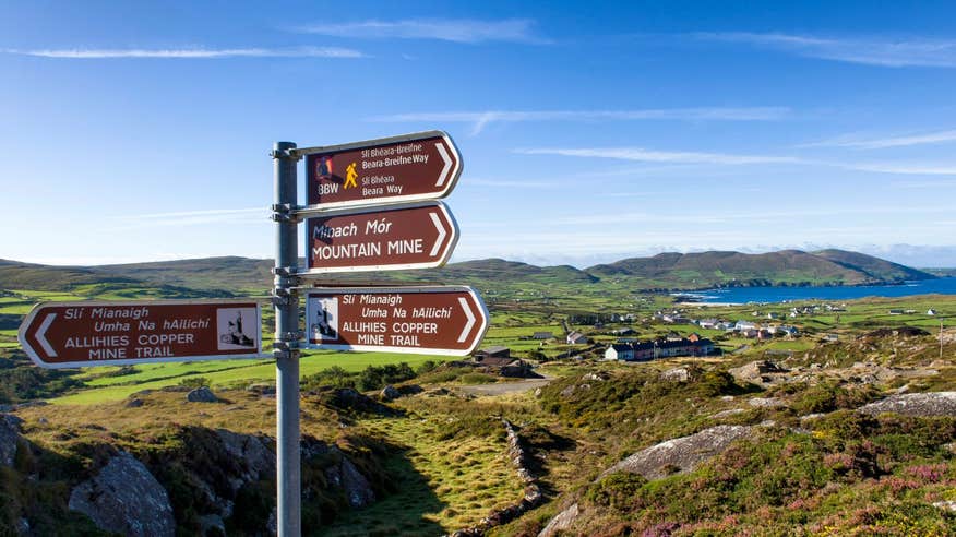 Signage in a remote setting for the Beara Way, Cork