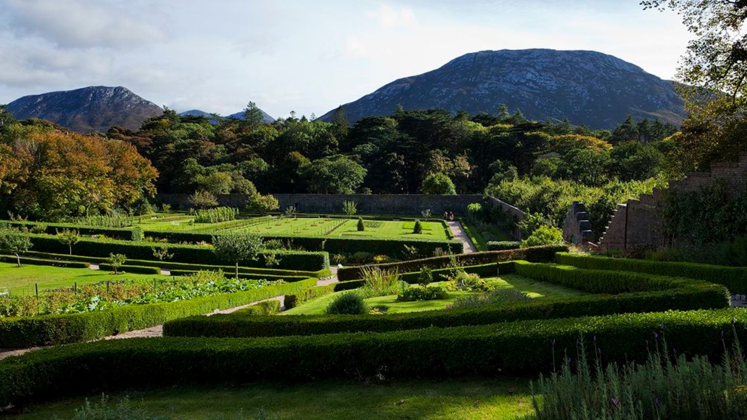 The majestic gardens of Kylemore Abbey in beautiful Connemara.