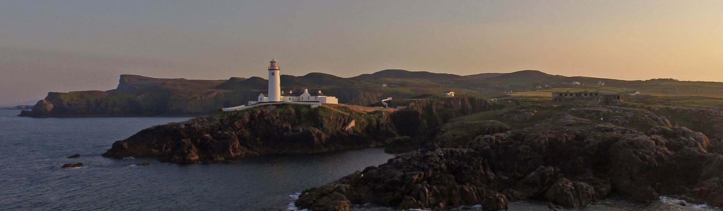 Fanad Lighthouse in County Donegal at sunset