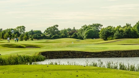 A view of the lake and golf course at Castleknock Golf Club