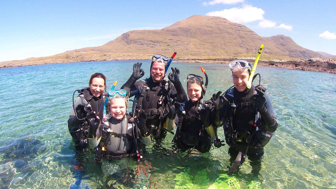 A family group out for a dive with Scubadive West