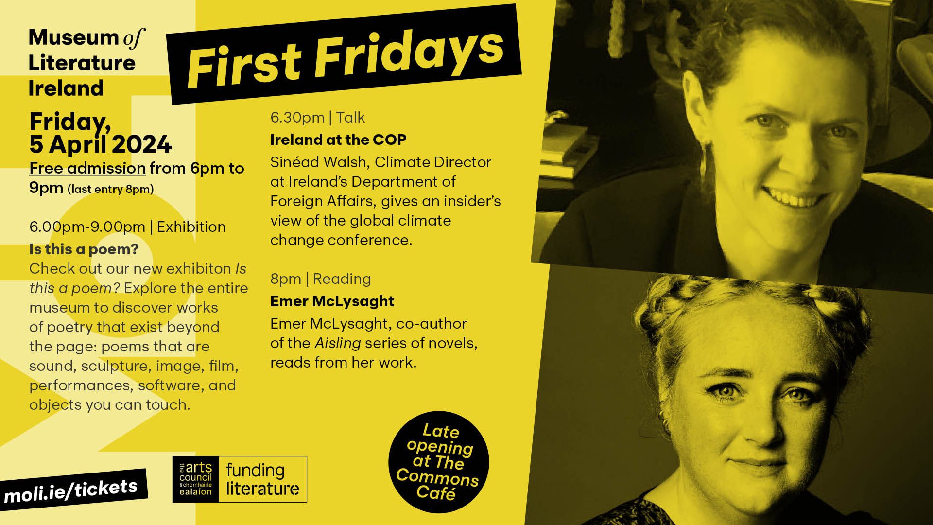 Join us for First Fridays April at the Museum of Literature Ireland (MoLI)