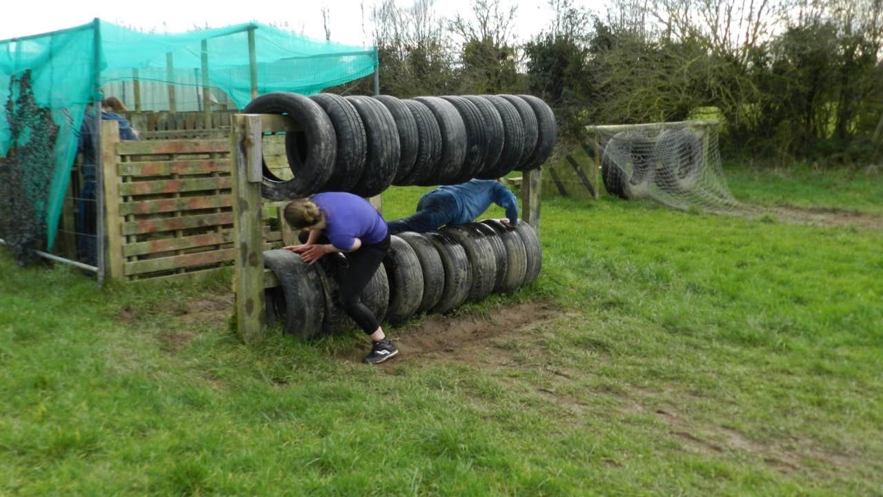People on an assault course at an activity centre