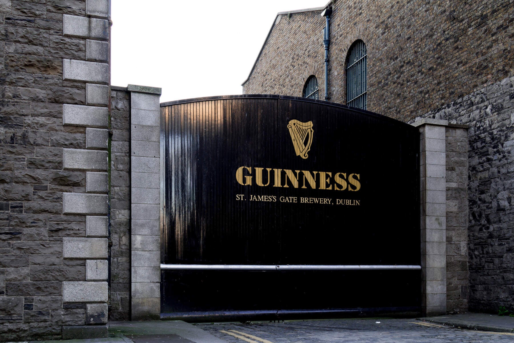 Image of black gates at the Guinness Brewery in Dublin.