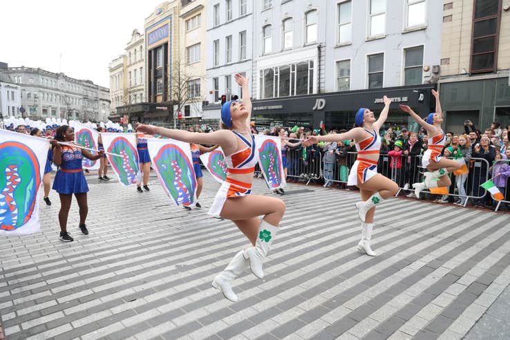 Street performers in the 2023 St Patrick's Day Parade in Cork city