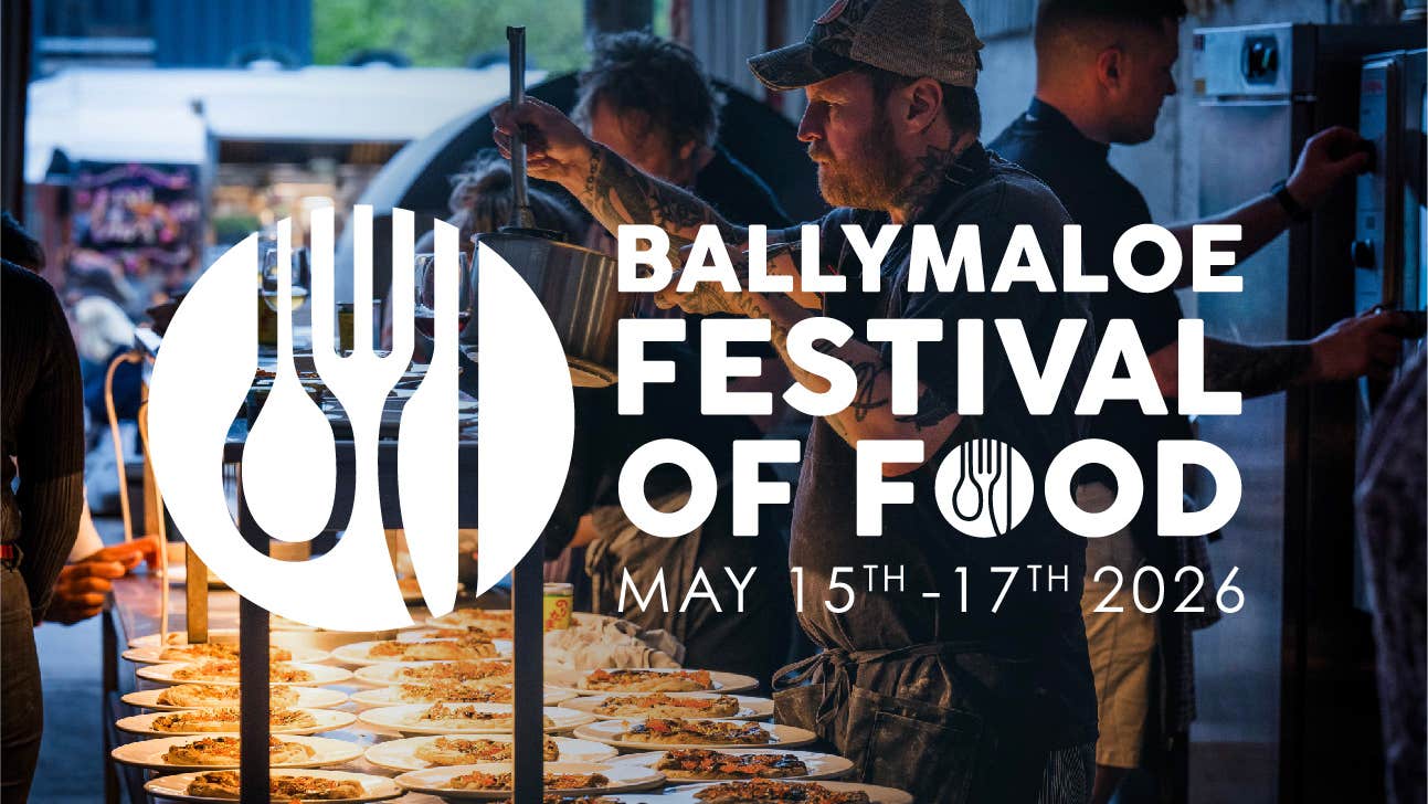 Ballymaloe Festival of Food 2026 Logo on top of a chef