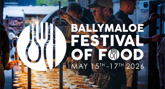 Ballymaloe Festival of Food 2026 Logo on top of a chef