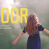 The image shows a young girl walking with a book in her hand, above her head the text reads "The Gate Theatre and Belgrade Theatre present POOR"