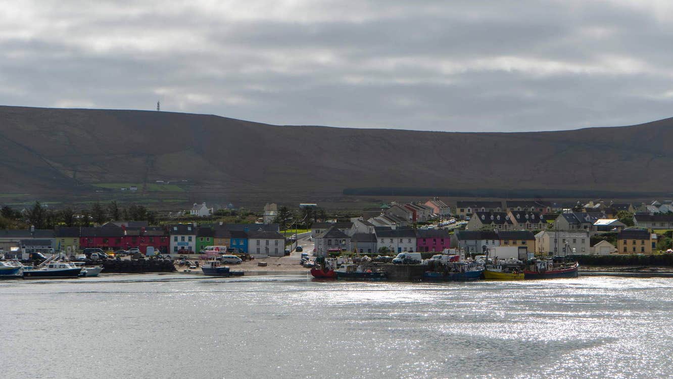 View from the water of Portmagee Village in County Kerry