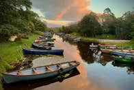Rowing boats on a river Killarney Guided Tours