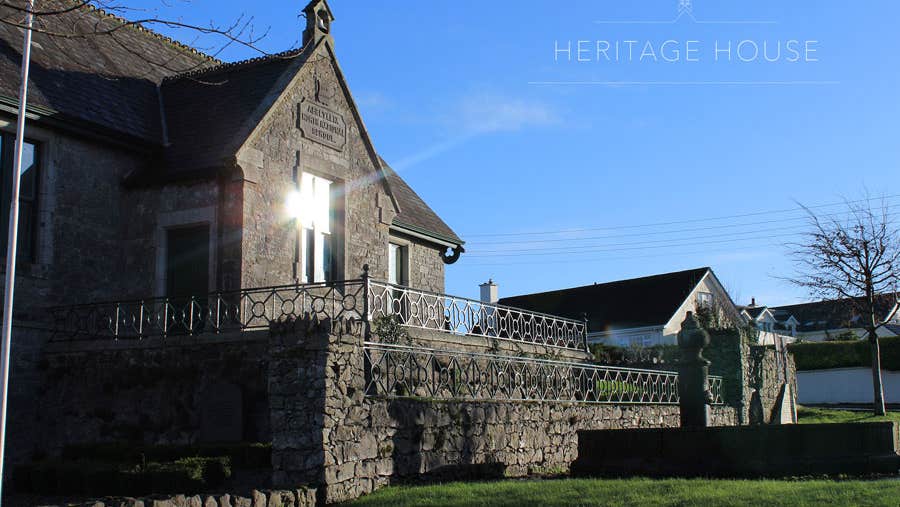 Exterior view of Heritage House Abbeyleix with sun reflecting on window