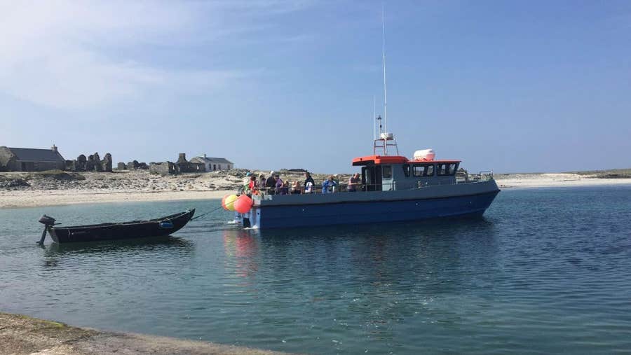 The Inishkea Island ferry boat at the pier