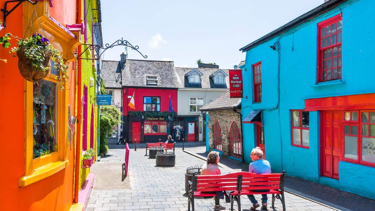 View of Kinsale town streetscape