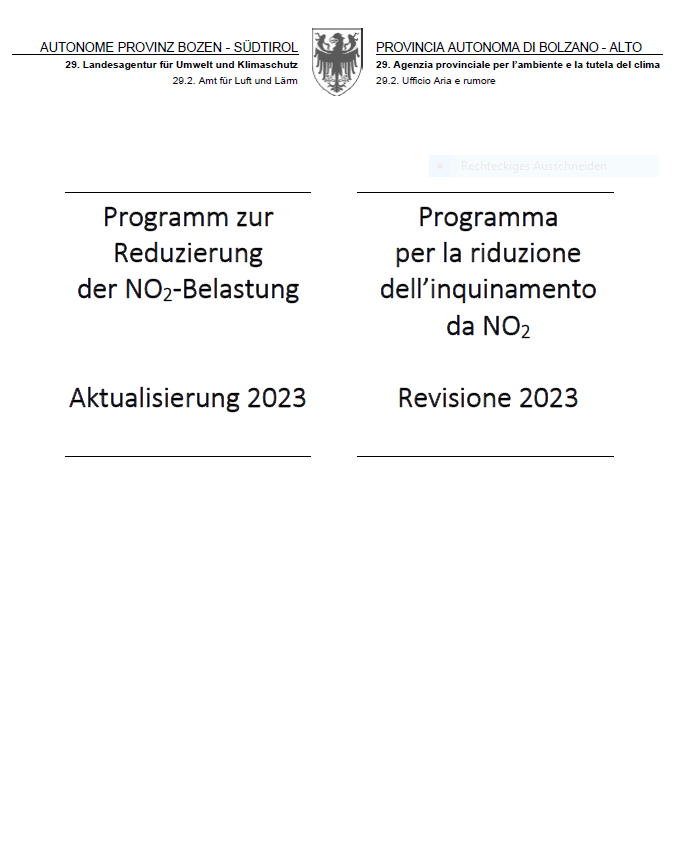 Programma per la riduzione dell'inquinamento da NO2 – revisione 2023