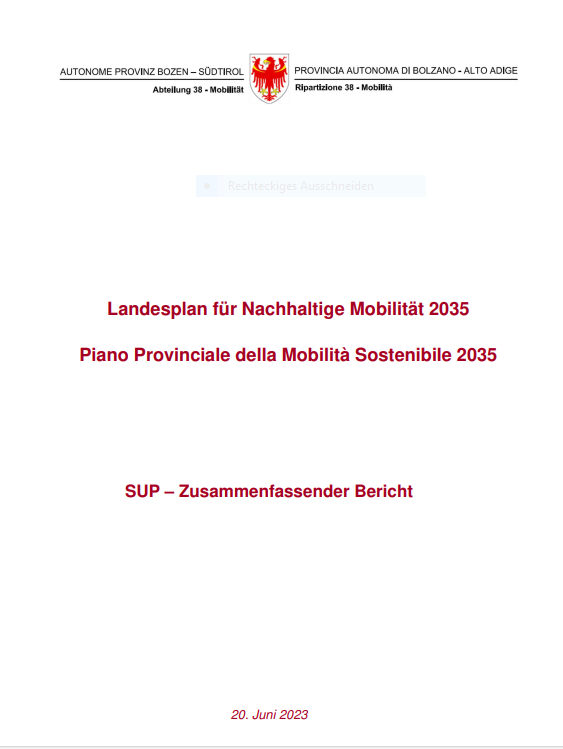 Piano provinciale per la mobilità sostenibile 2035