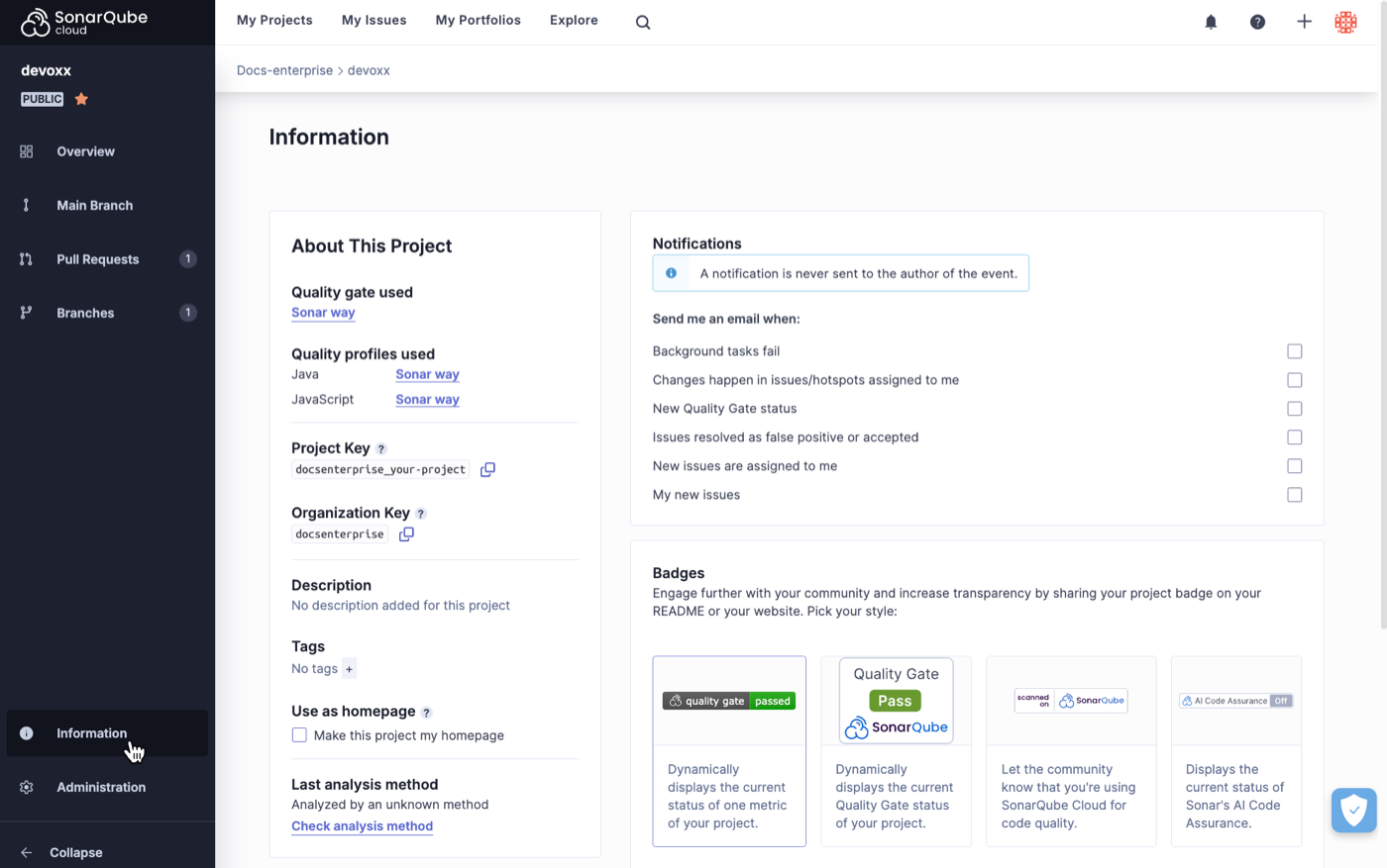 Project information page Project information page