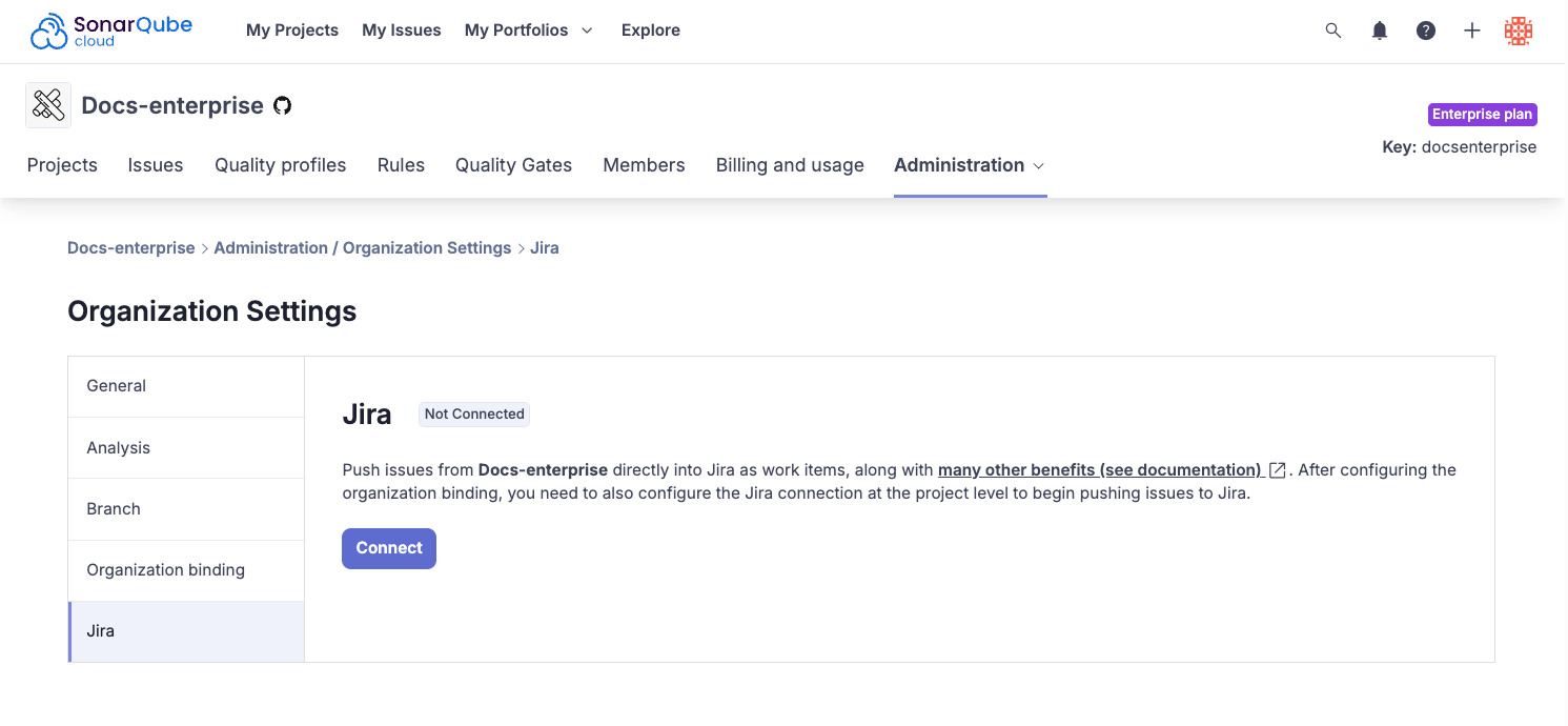 Connecting your organization with a Jira instance