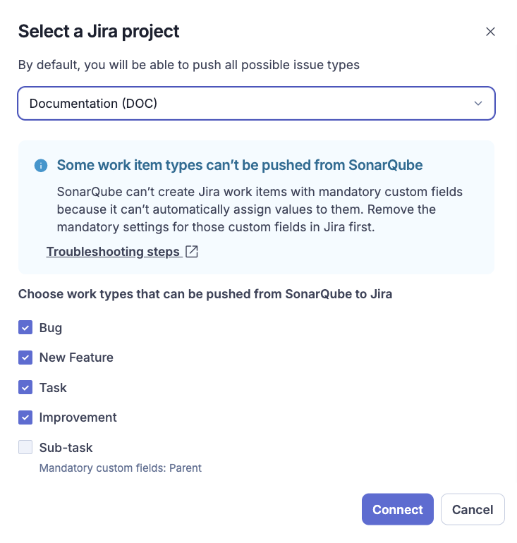 Project binding with Jira modal