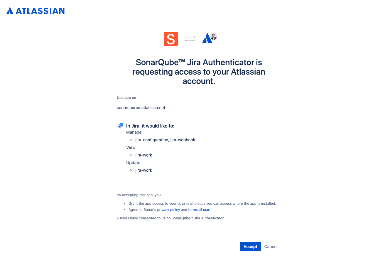 SonarQube to Jira authenticator
