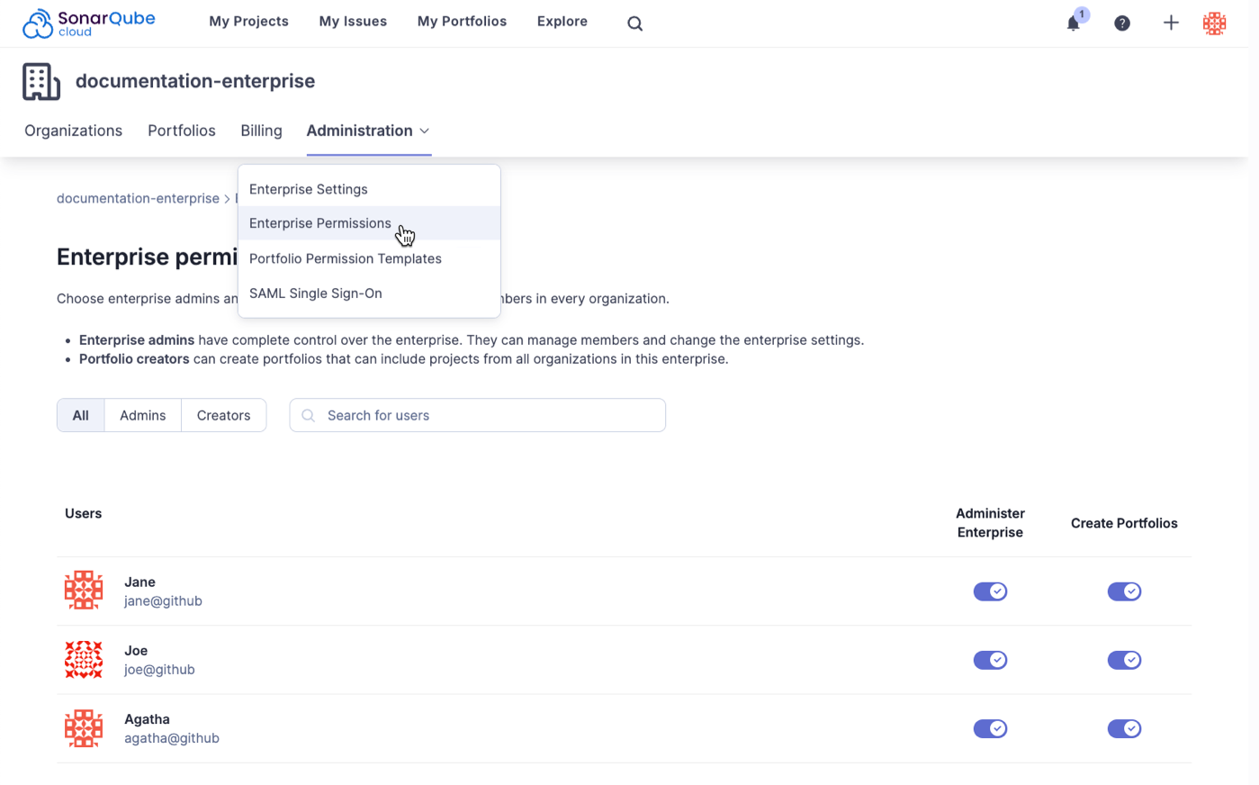 Create portfolios permission
Create portfolios permission