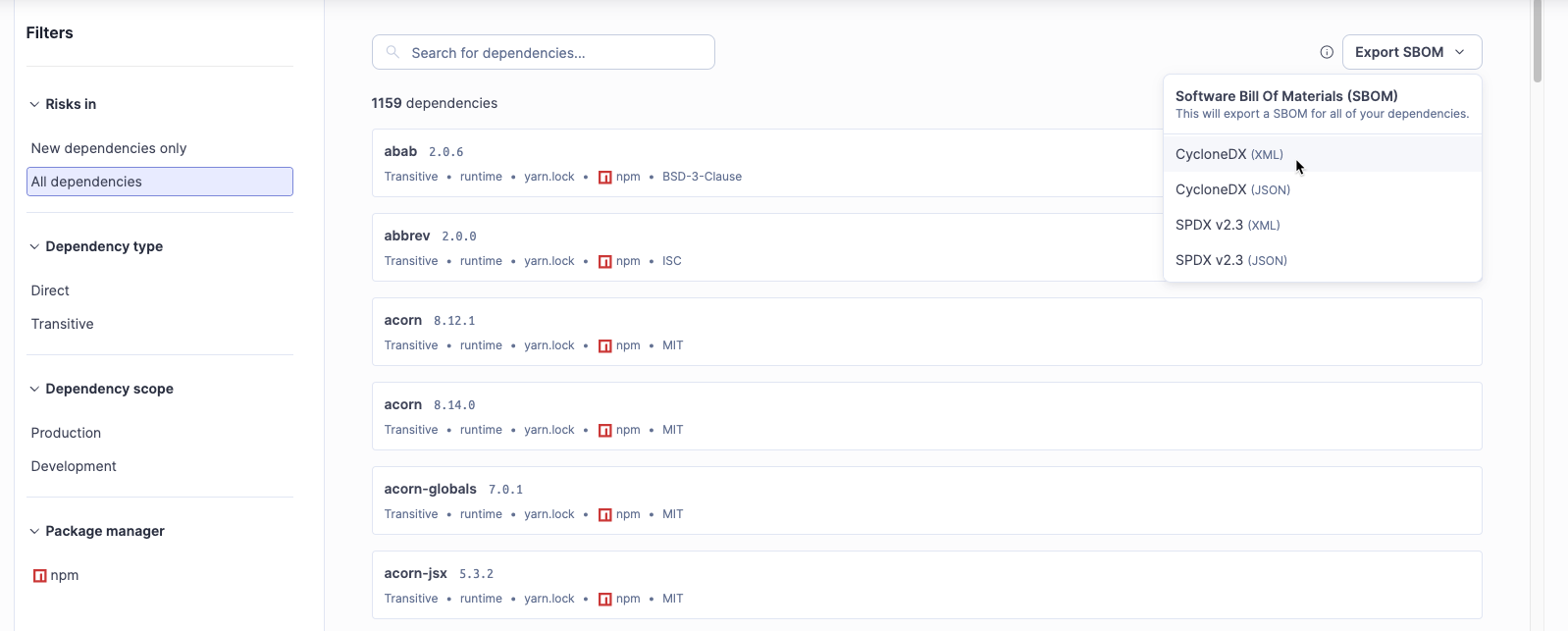 How to export the SBOM in SonarQube Cloud. How to export the SBOM in SonarQube Cloud.