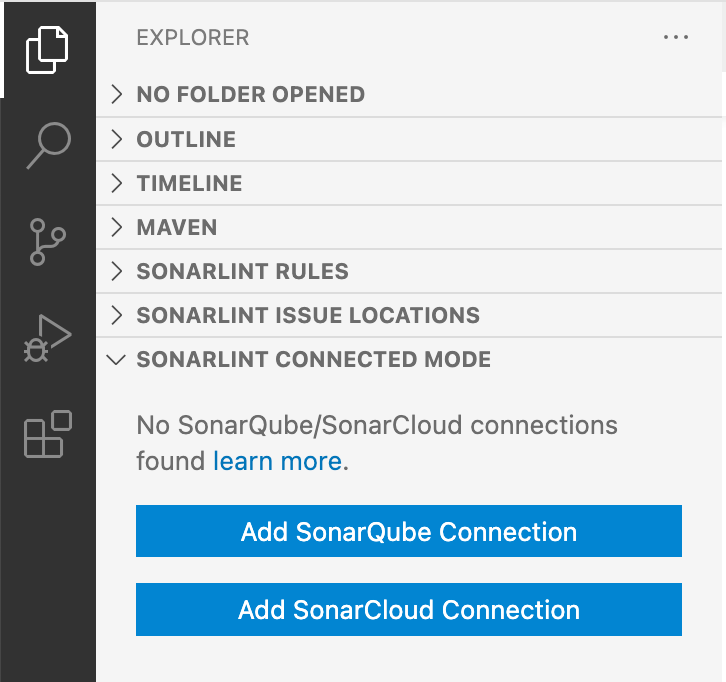 Adding a SonarQube or SonarCloud connection is easy when using the connection wizard. Adding a SonarQube or SonarCloud connection is easy when using the connection wizard.
