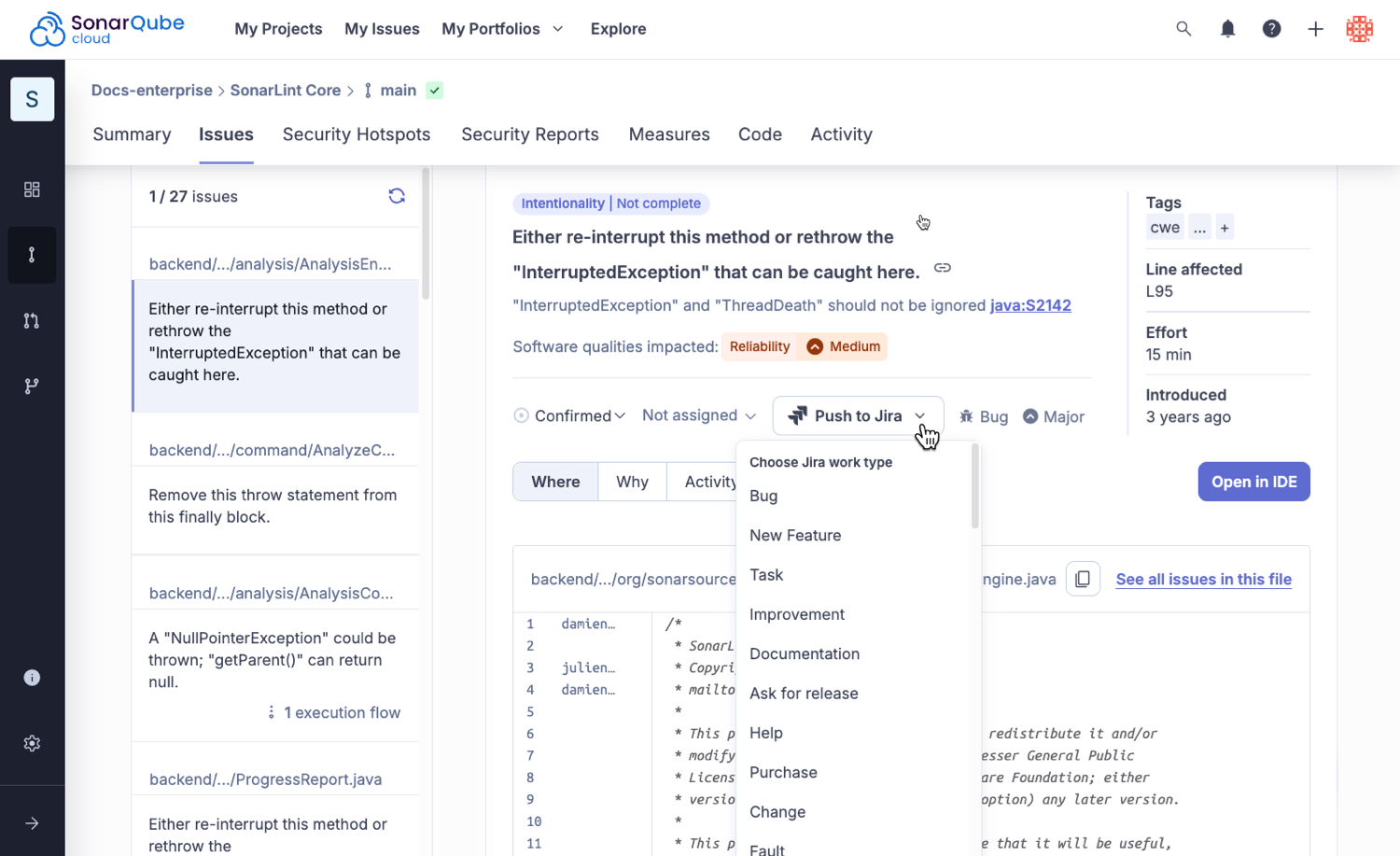 Creating a Jira work item