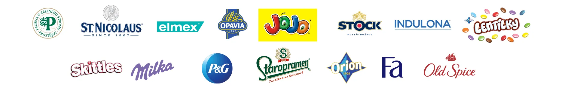 Loga dodavatelů.
