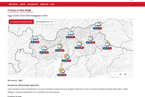 Il portale meteo provinciale è stato rinnovato e ora offre ancora più informazioni. (Foto: LPA)